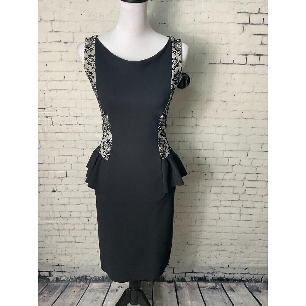 Chiara Boni La Petite Robe Black Silver Sleeveless Cocktail Dress Sz 6 N2